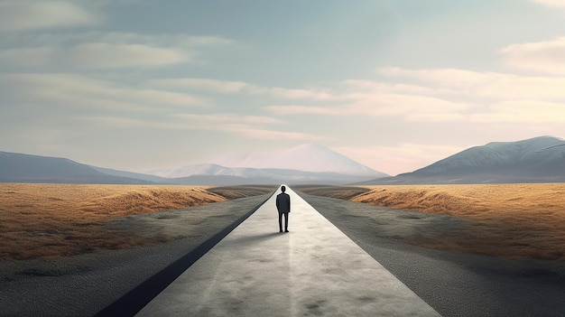 Foto una foto gratuita di un uomo che trova la strada corretta