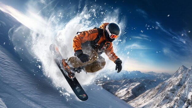 Foto foto gratis di snowboard da uomo negli sport invernali estremi