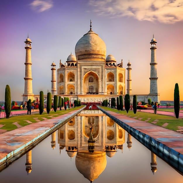 Photo free photo mesmerizing shot of the famous historic taj mahal in agra india