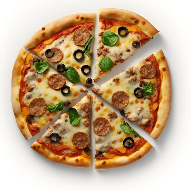 Free photo mixed pizza with various ingredients