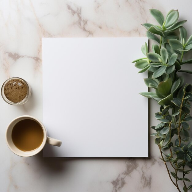 free photo mockup flatlay minimal elegant a4 paper one page white wood table