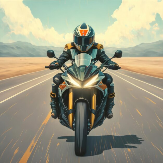 Free photo Motorcycle on the road with motion blur background