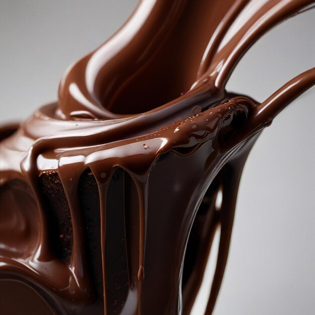 Фото Бесплатное фото вкусных кусочков темного шоколада с брызгой