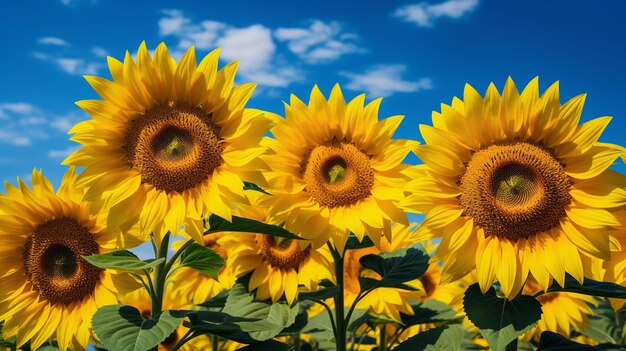 Free photo a painting of sunflowers in the sun