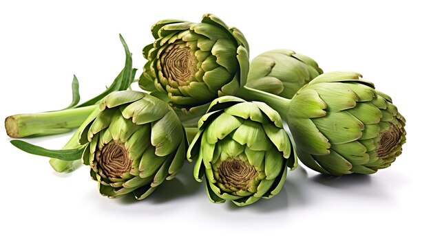 Photo free photo pile of artichoke on display white background isolated image photo