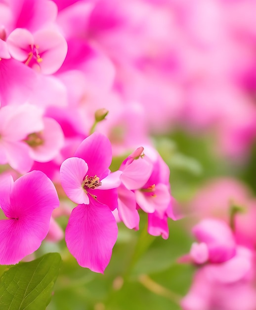 Free photo pink flowers with a defocused background