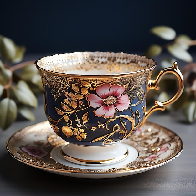 free Photo PNG Transparency Exquisite Tea Cup Captivating Elegance in a Refreshing Beverage