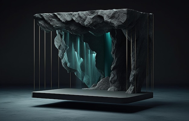 бесплатное фото подиум дисплей продукт стенд победитель пьедестал 3d пространство продукта абстрактное искусство