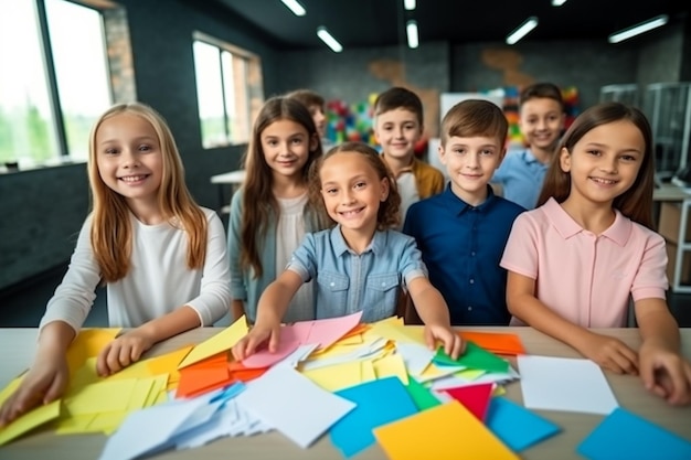 Free photo primary students in class