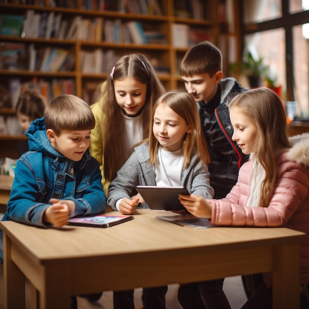 Free photo primary students in class