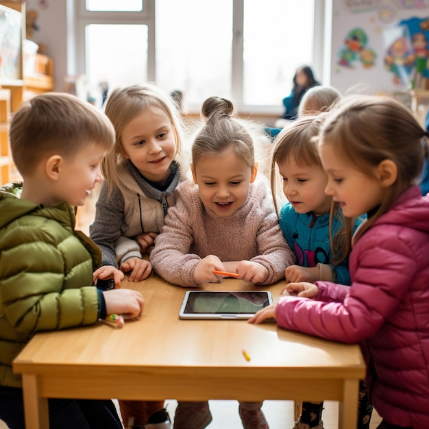 Free photo primary students in class