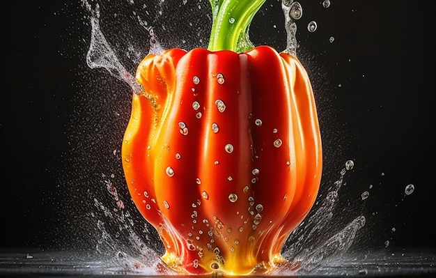 Photo free photo realistic photography capsicum drops water motion