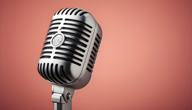 Free photo retro microphone isolated on color background