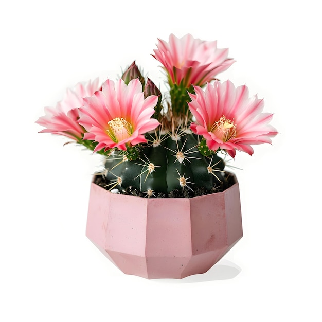 Free photo of small barrel cactus in clay pot