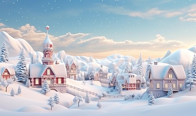 free photo small house christmas trees and winter background