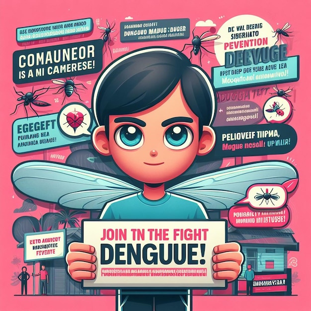 Free photo social media Dengue Prevention Campaign Mosquito Disease Epidemic