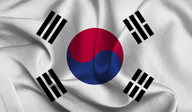 Free photo of South Korean flag with fabric texture