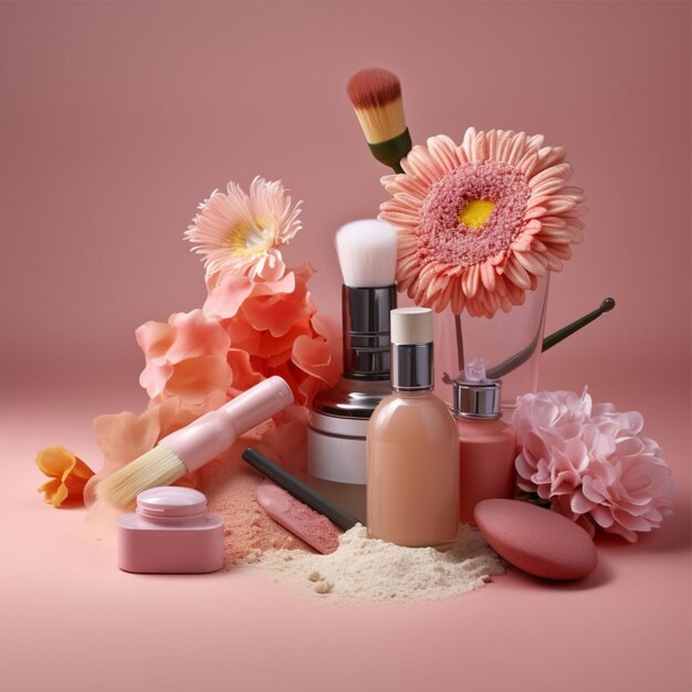 Free photo still life of cosmetic products