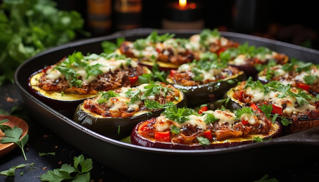 free photo of stuffed eggplant healthy eating