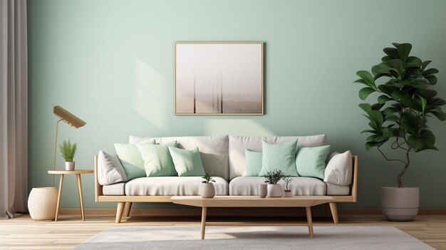 Free photo stylish scandinavian living room