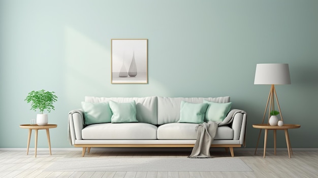 Free photo stylish scandinavian living room