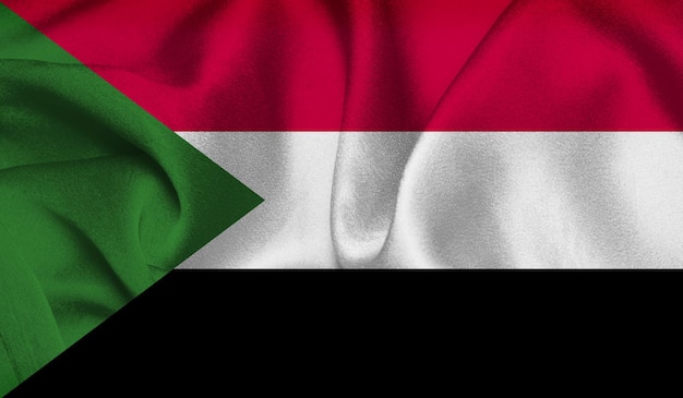 Бесплатное фото Суданского флага с текстурой ткани