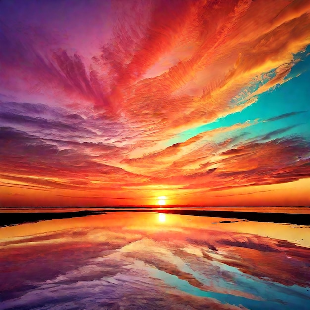 Free photo sunset colors AI_Generated