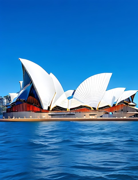 Free photo sydney opera house near the beautiful sea under the clear blue sky