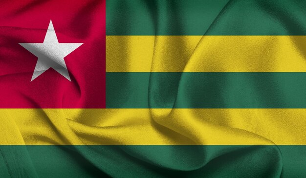 Бесплатное фото Флаг Того с текстурой ткани