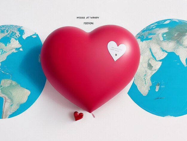 Free photo top view world heart day concept with globe