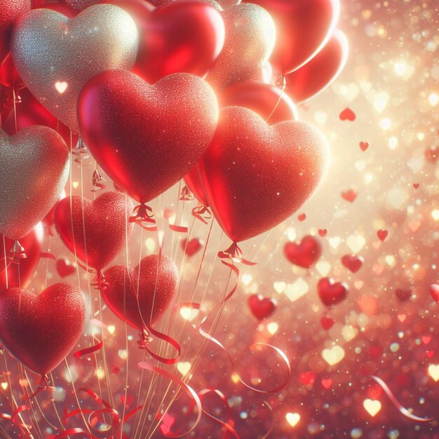 Free Photo Valentines Day Heart Shapes Balloon Background