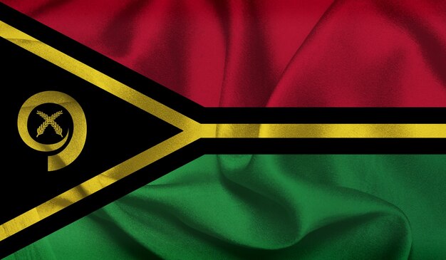 Бесплатное фото Флаг Вануату с текстурой ткани