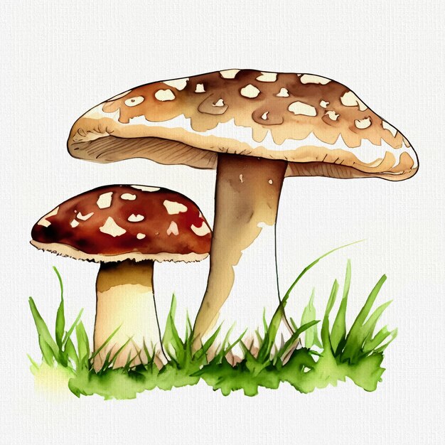 Free Photo of Watercolor Mushrooms Illustration