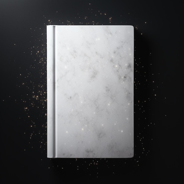 Free photo white book cover in dark