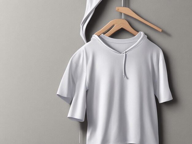 Free photo white tshirts mockup concept with copy space on gray background