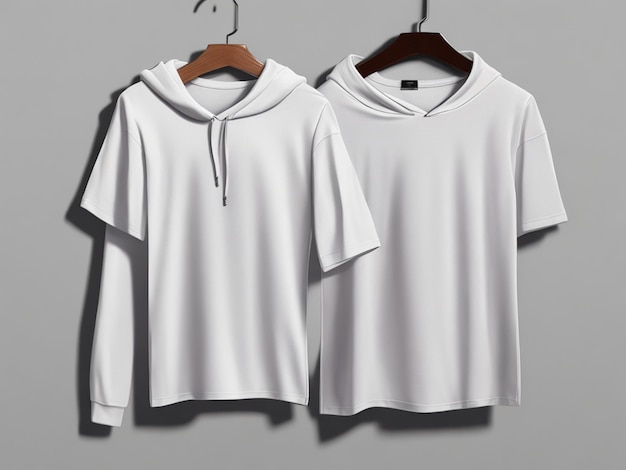 Free photo white tshirts mockup concept with copy space on gray background