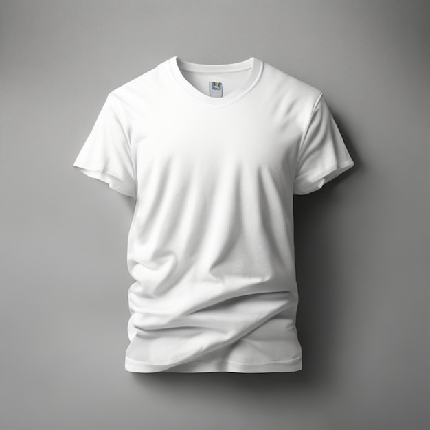 灰色の背景にコピースペースを備えた無料の写真の白いTシャツモックアップコンセプト
