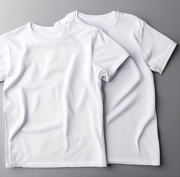 Free photo white tshirts with copy space on gray background