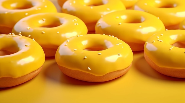 A free photo of yellow donuts