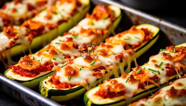 free photo of zucchini stuffed with mozzarella cheese and pepperoni zucchini pizza