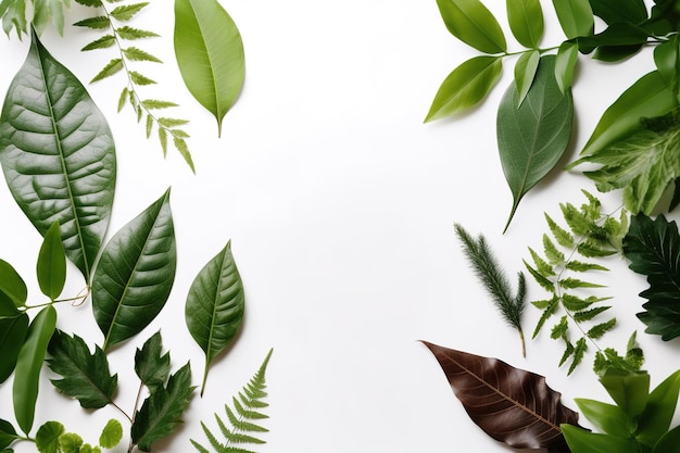 Free photos of green plant leaf frame background