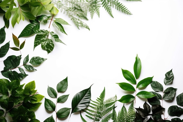 Free photos of green plant leaf frame background