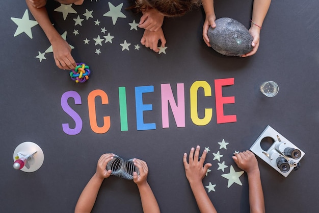 Photo free picture of the word science its written in large colourful block letters