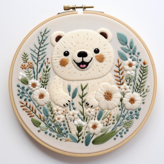 Photo free pictures of cute animal art embroidery crafts for kids