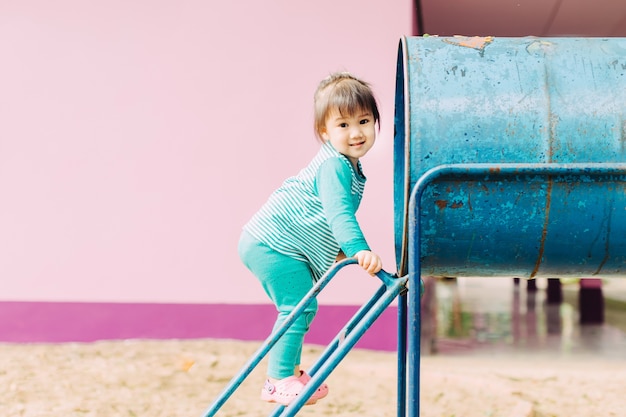 Free play in the playground for baby and toddler is important activity for child developme