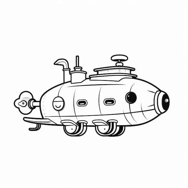 Free Printable Cartoon Submarine Coloring Pages