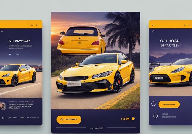 Free PSD car rental and automotive Instagram an