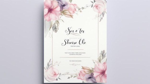 Free PSD wedding floral invitation template