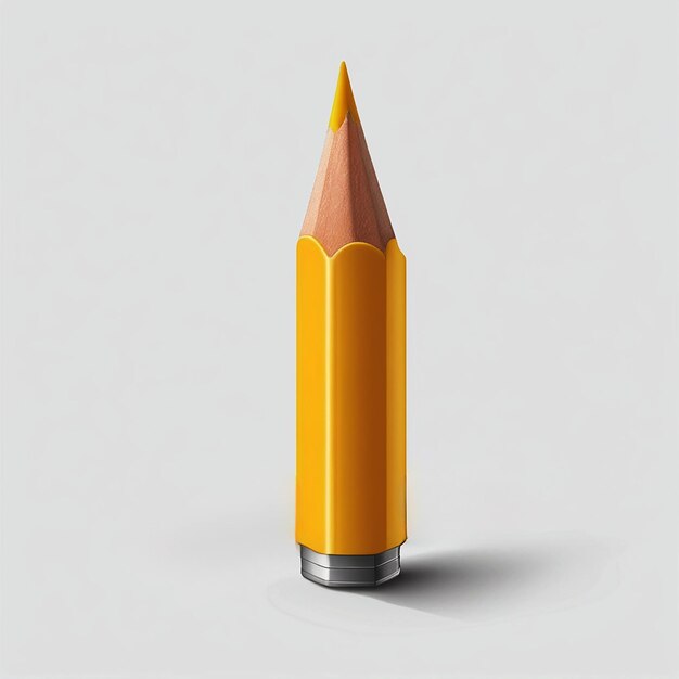 Free Short yellow pencil realistic pencil isolated AIgenerated