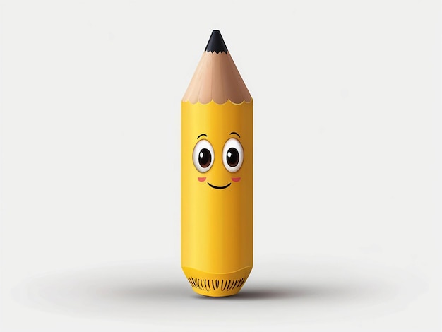 Photo free short yellow pencil realistic pencil isolated aigenerated